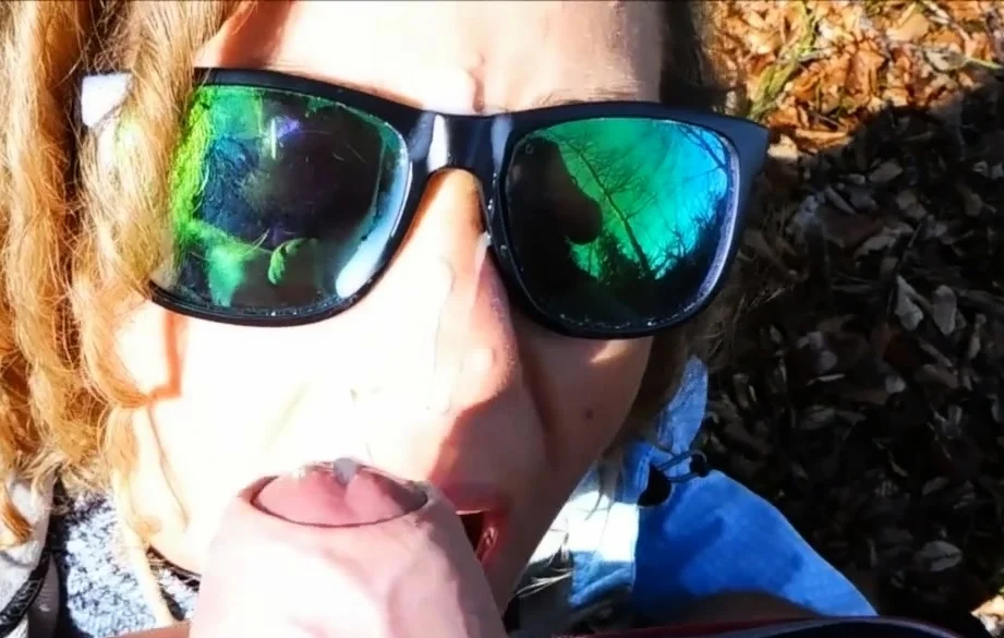 German Blonde Teen's Forest Blowjob