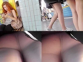 First-class xxx upskirt film about girl in pantyhose