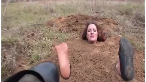 Girl Buried And Feet Tickled