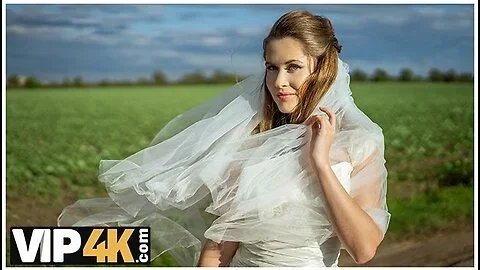 Michael Fly And Una Fairy In Slutty Bride Showed Her Perfect Natural Tits And Pussy To Strangers