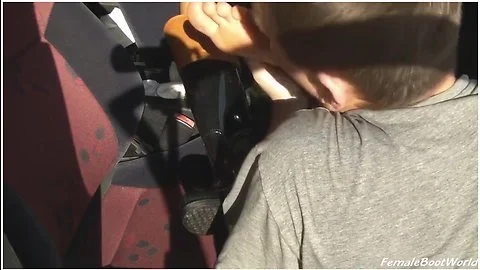 Foot Slave Licks Her Boots Clean
