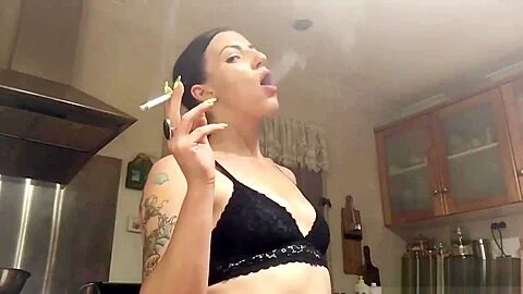 Playful & Seducing Smoking Girl Rave Baby - teasing cigarette domination