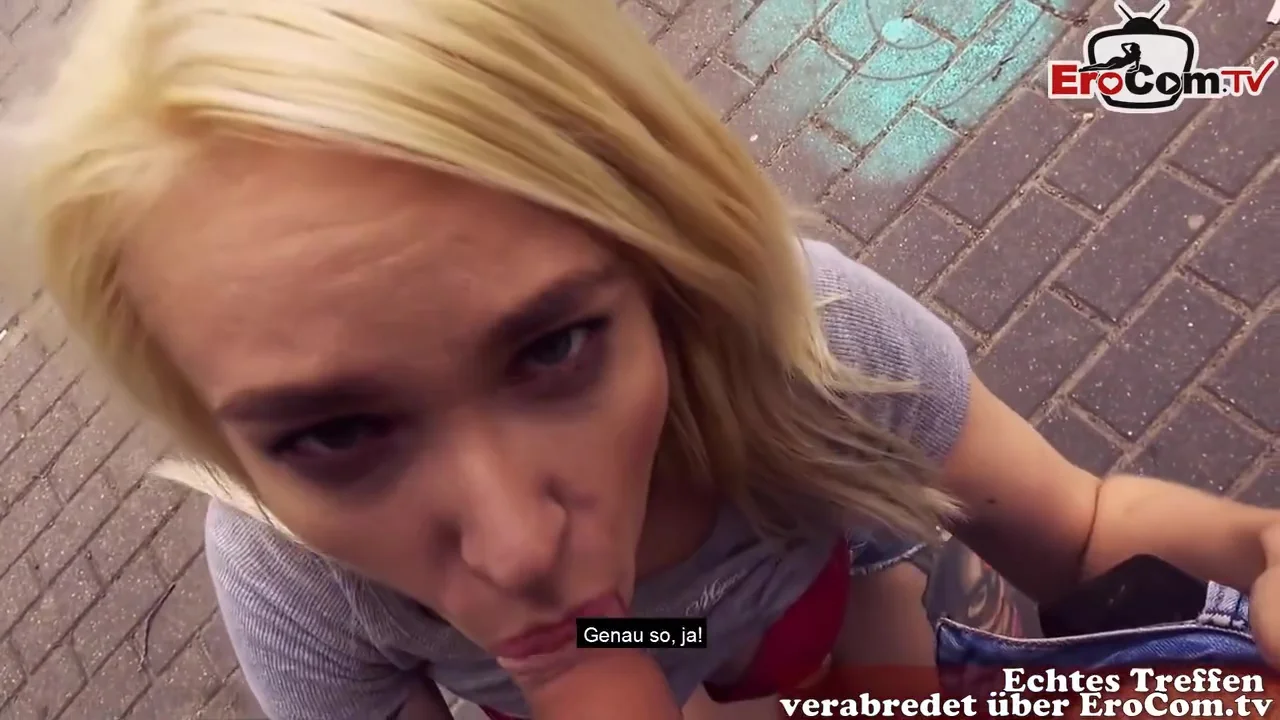 German cock sucker is giving a head to a guy she likes, just for fun