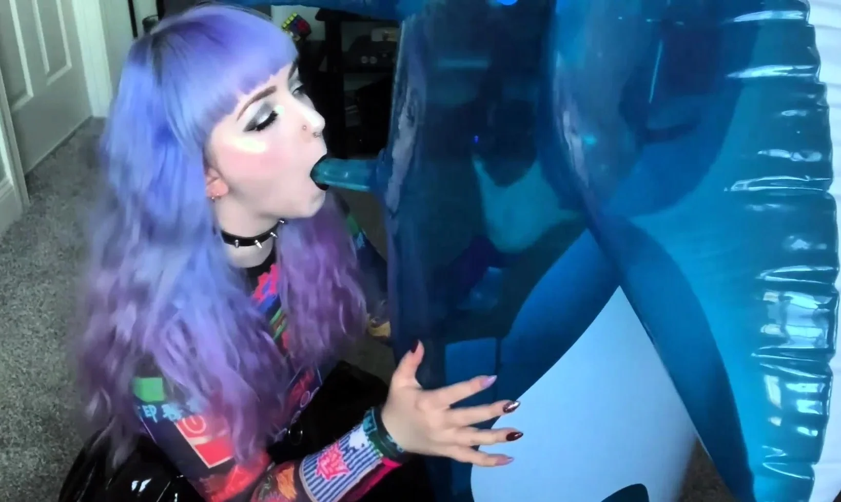 inflatagirl messy inflatable whale cock blowjob xxx video