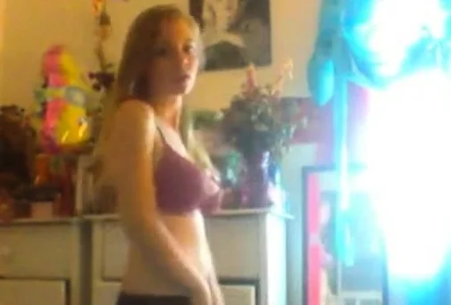 Sexy Blonde Teen Strips