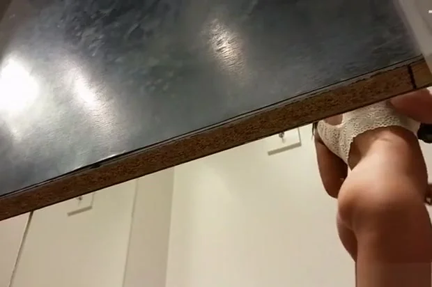 Small boobs girl spied in changing room