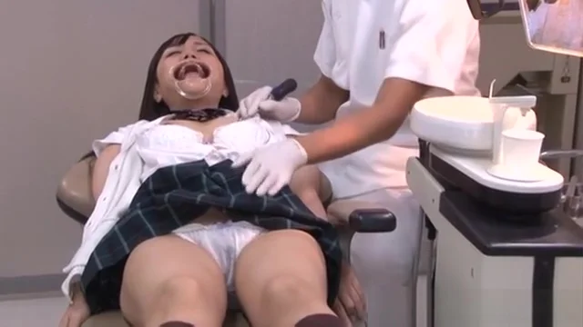 pornSOS Juicy Japanese AV model is screwed by a horny dentis