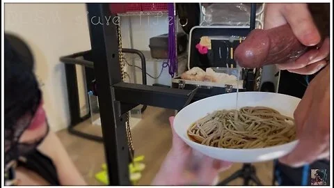 Blowjob Eating Semen-topped Soba With Delicious Taste!