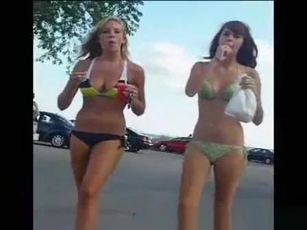 Young bikini chicks with some ice creams