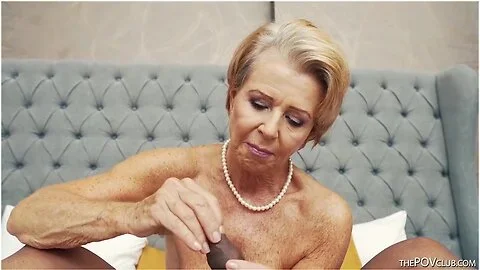 Horny Blonde Czech Granny Sucks Black Cock Pov