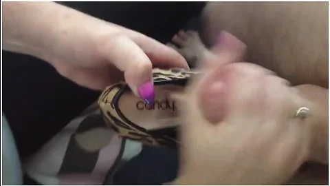 Rough Handjob And Cumshot Into Shoe Insole