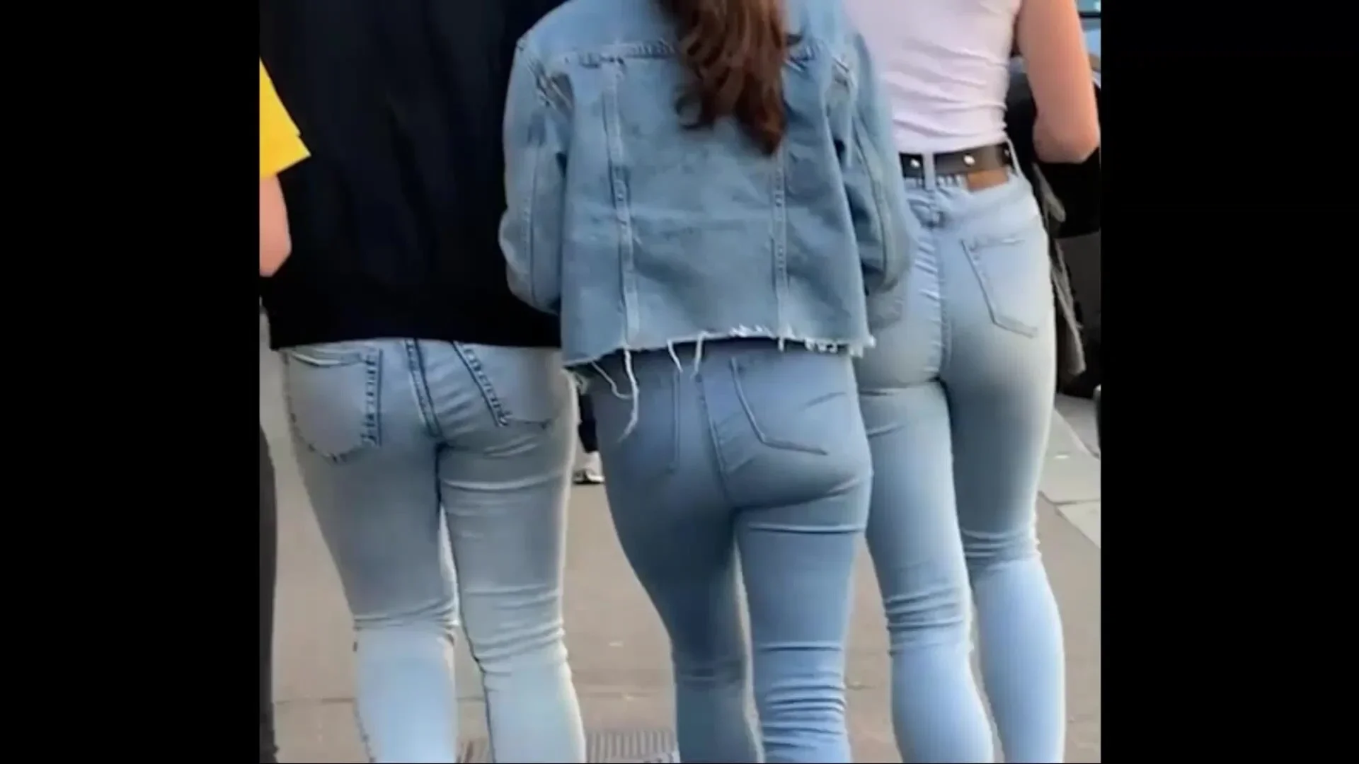 Cute girl with Tight Jean on street