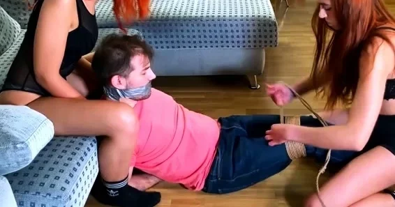 Bondage Kitties - Jack bound and foot worship of a lesbian