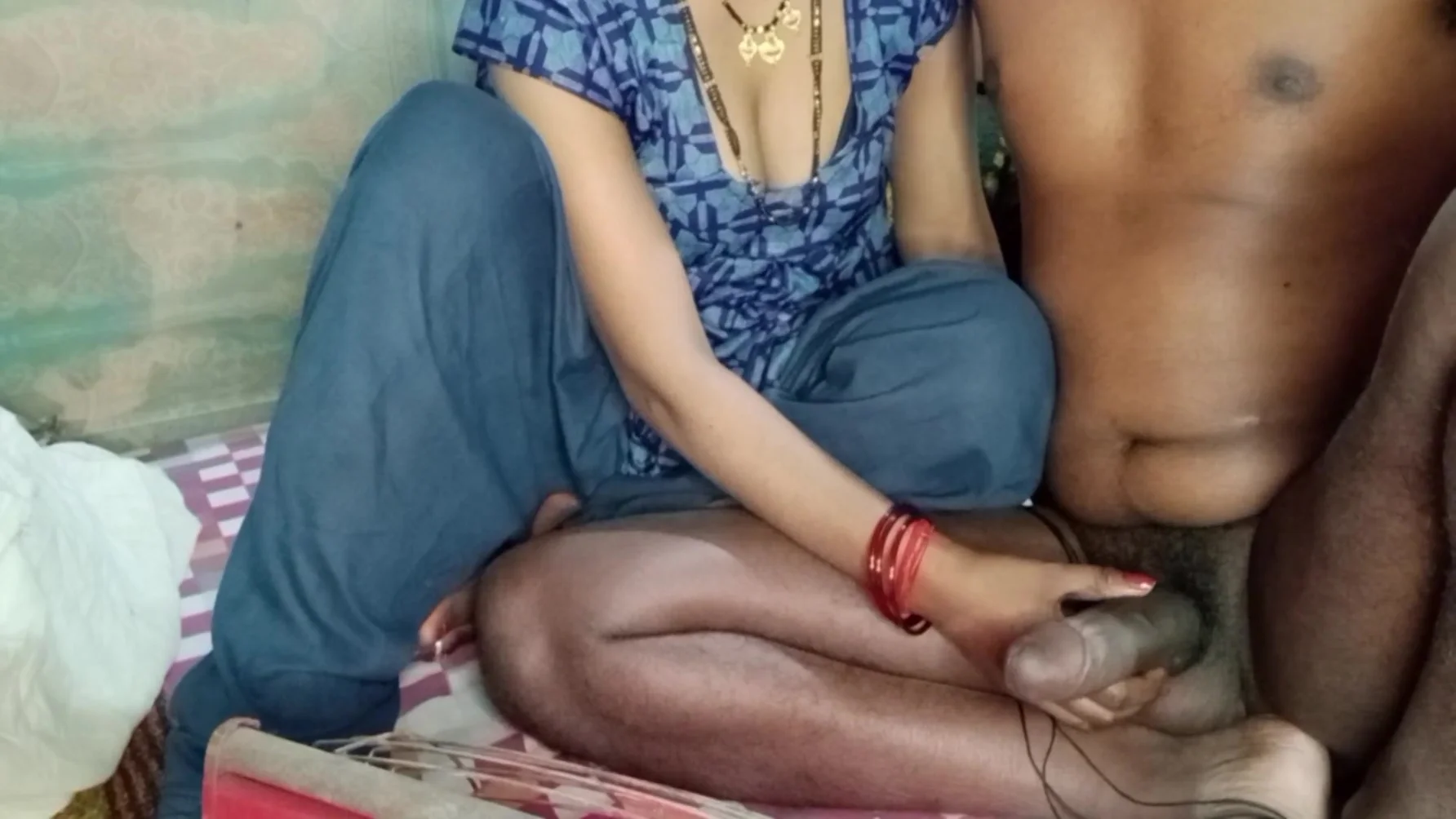 Bengali Bhabhi Wearing A Maxi Pressed Her Boobs And Quenched The Itch Of Her Pussy