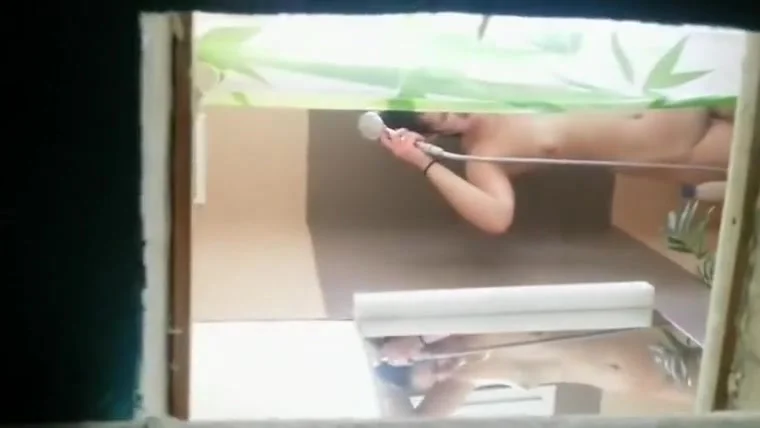 Tattooed girl peeped in the shower