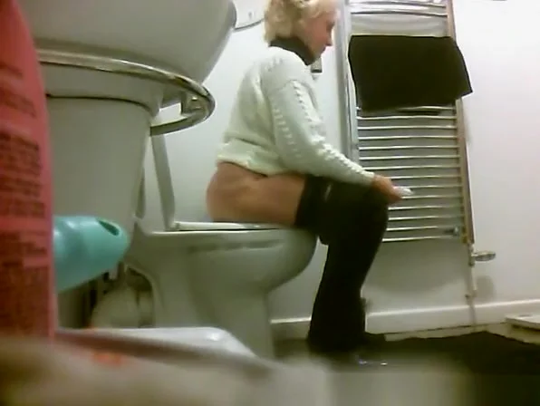 Jacqui on the toilet
