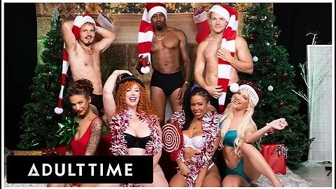 Insane Christmas Orgy! With Lauren Phillips, Kira Noir, Kenna James, And April Olsen