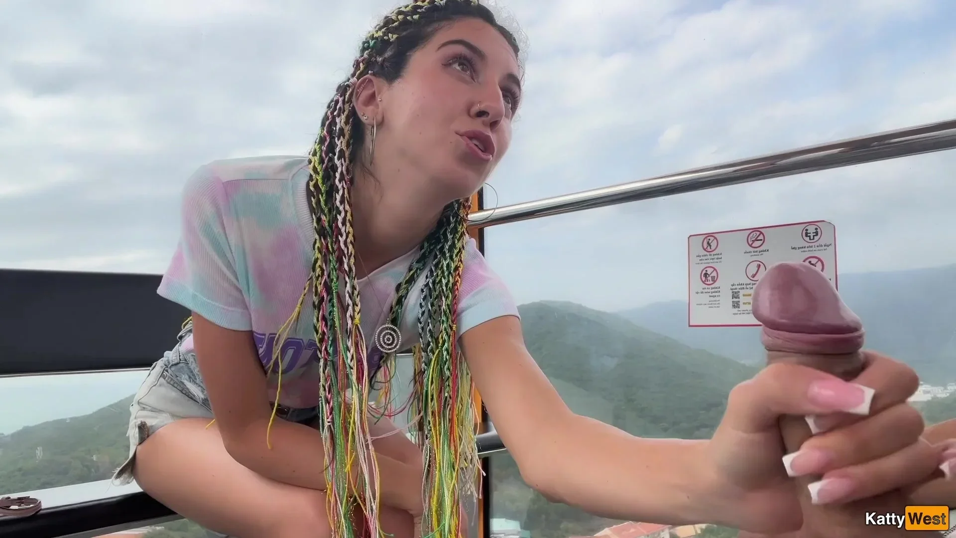 Katty West - Why Are You Jerking Off To Me On A Ferris Wheel??? - Public Jerk Off And Cum Swallowing