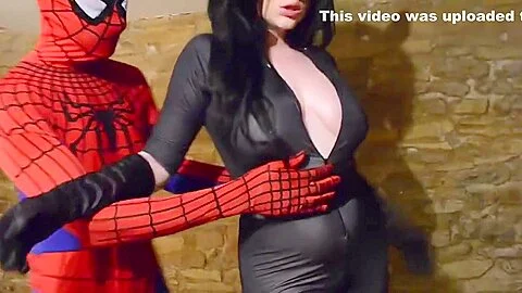 British slut fucked by Spiderman dressed as Catwoman