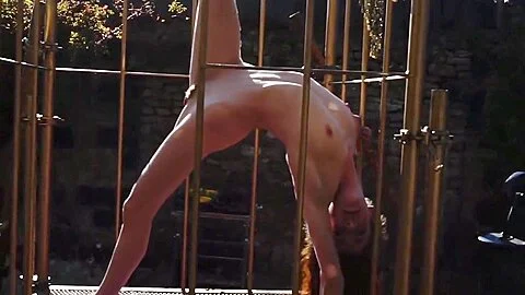 Naked in a golden cage in High Quarantine. Meditation porn.