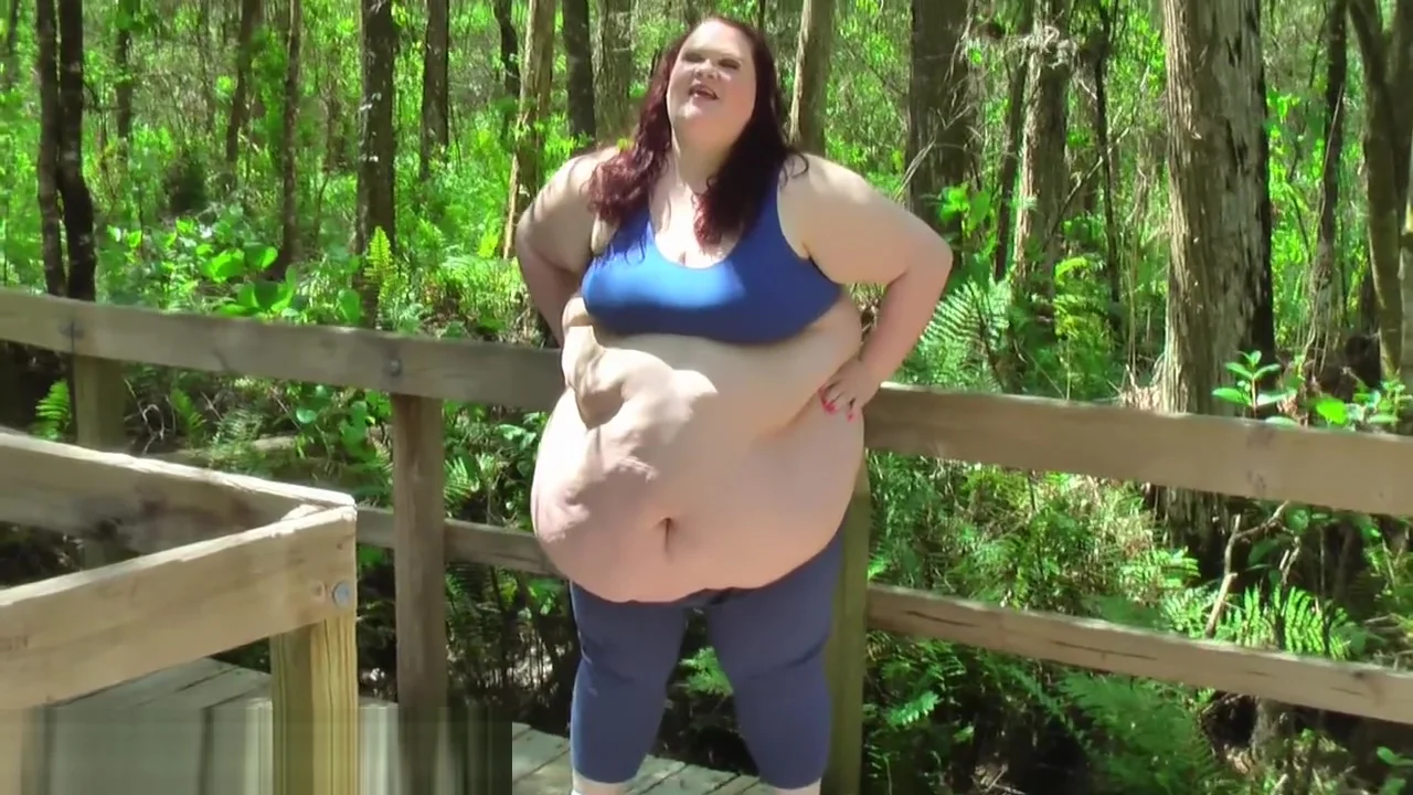 Fat Girl Exercises In Public Park - Weight Gain Makes Jumping Jacks Hard