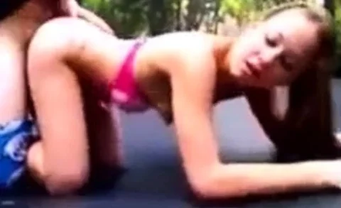 Cumming inside a teen on trampoline