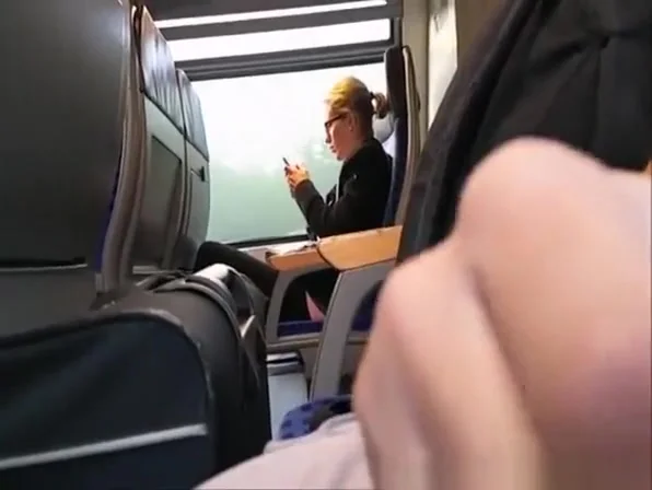 Dude masturbates in train