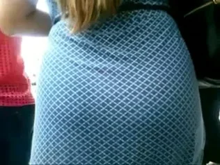 Blonde businesswoman with big ass in tight skirt