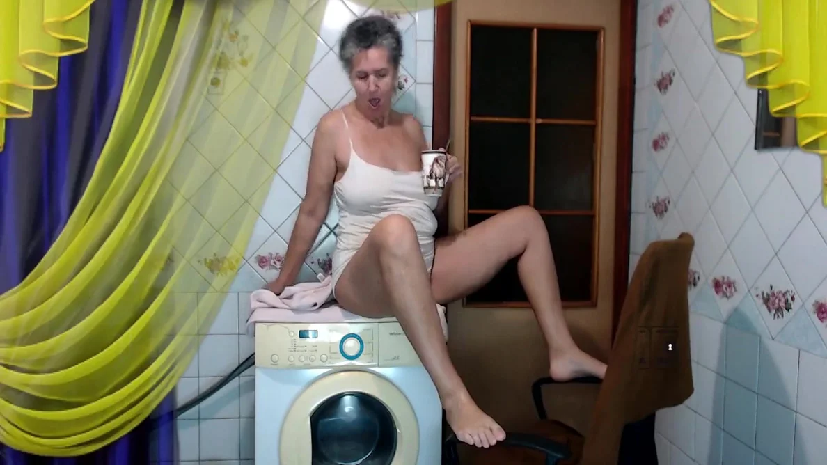 A Hot Housewife Comes Into The Kitchen In The Morning In A Dressing Gown And Pajamas Changes Clothes And Starts A Fun F