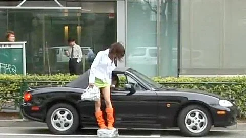Hot Asian chick in public sex action
