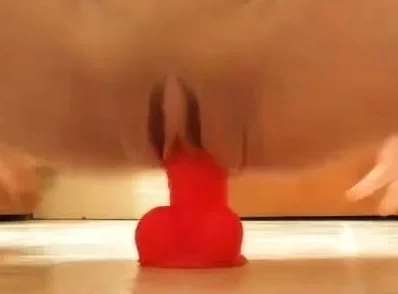 Skinny Chick Riding Her Dildo Hard In The Bathroom