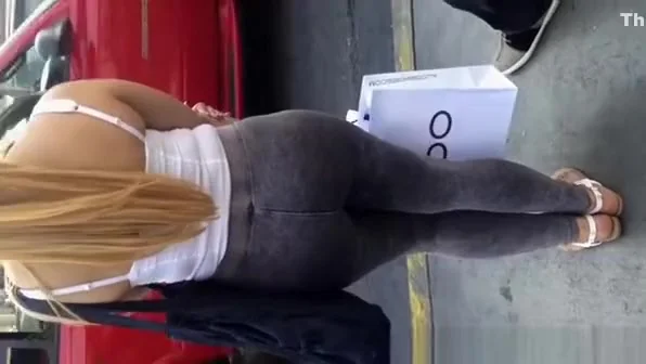 Tight pants woman in street