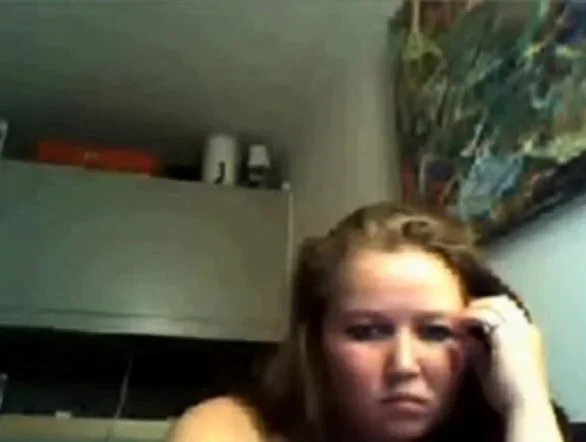 Chubby chick showing her tits on webcam