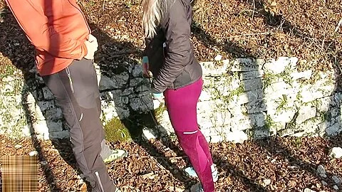 BLONDE teen 18+ FUCKED OUTDOOR IN THE WOODS