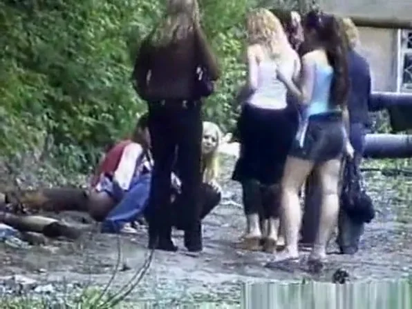 Pissing in old garden