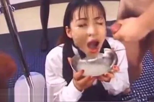 Cute teen 18+ Bukkake And Full Glass Of Cum Swallowing