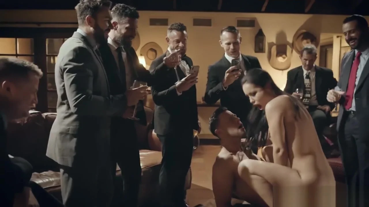 PURE TABOO Escort Humiliated by Businessmen During Public Fuck