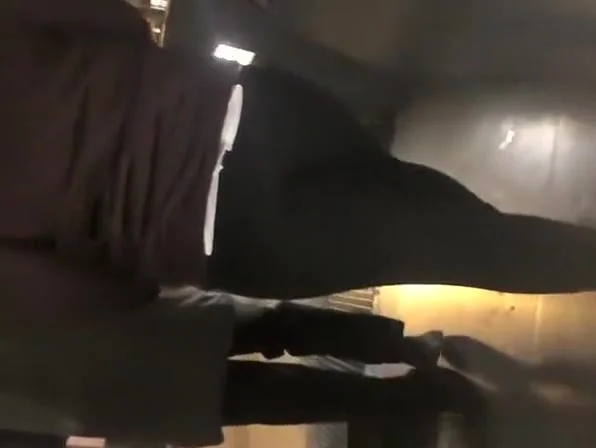 Big ass in tight black pants