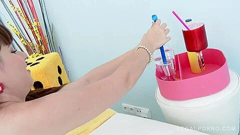 Dirty minded brunette, Luna Rival likes to get DPed, while sucking another rock hard dick