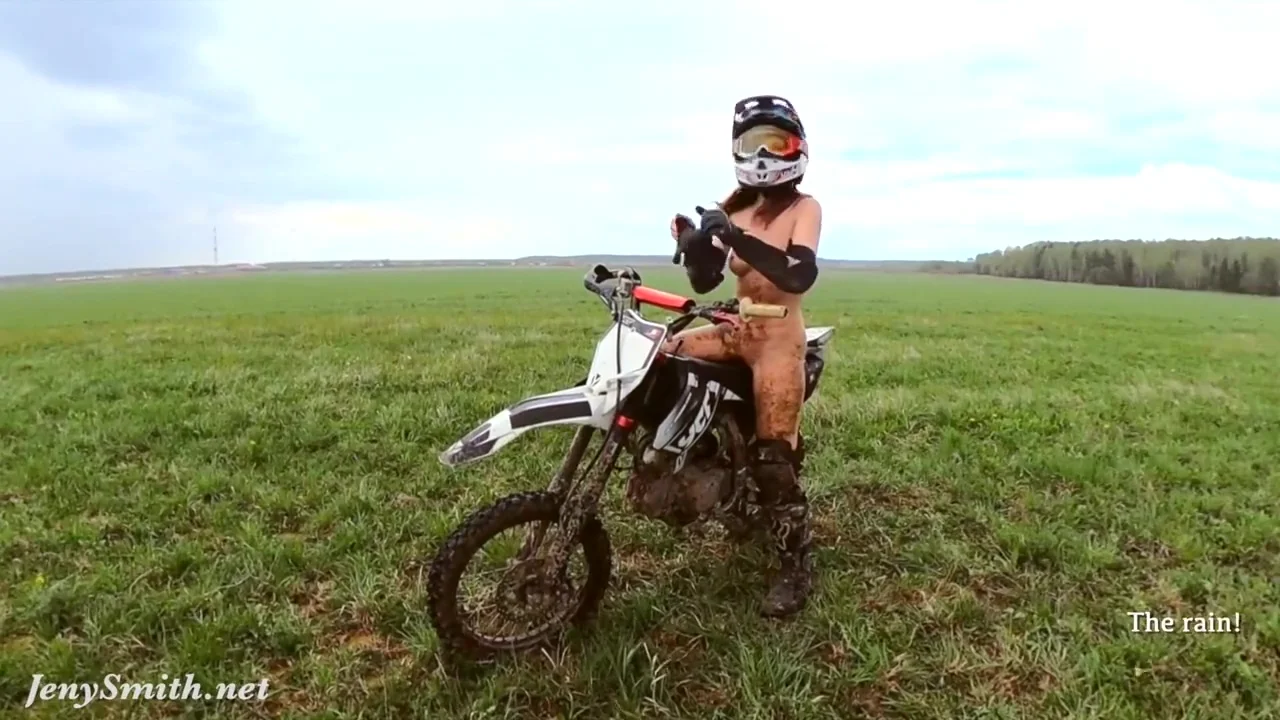 A Naked Girl On A Dirt Bike