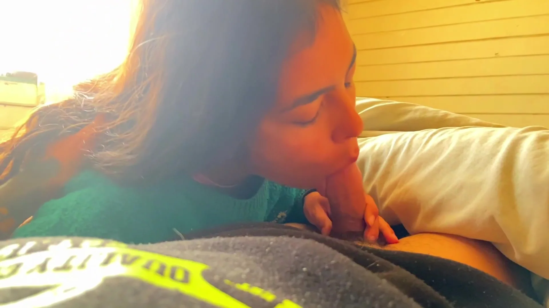 Cumshot In Her Mouth And Face - Petite And Horny