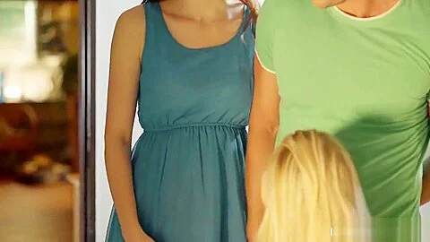 Hot MILF teaches teen 18+ couple sex lessons