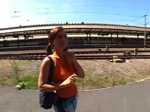 Sexy russian redhead paid to suck cock outdoor