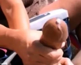 Amateur handjob with BIG cumshots
