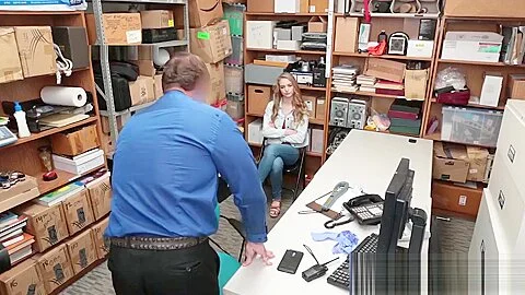 Sexy Russian teen 18+ busted by a cop and reverse blowjob