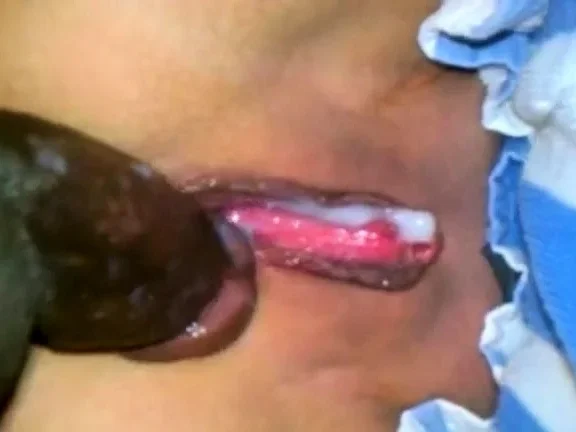 Black cock cums inside white pussy