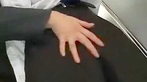 horny Japanese girl sexual harassment to a man on train