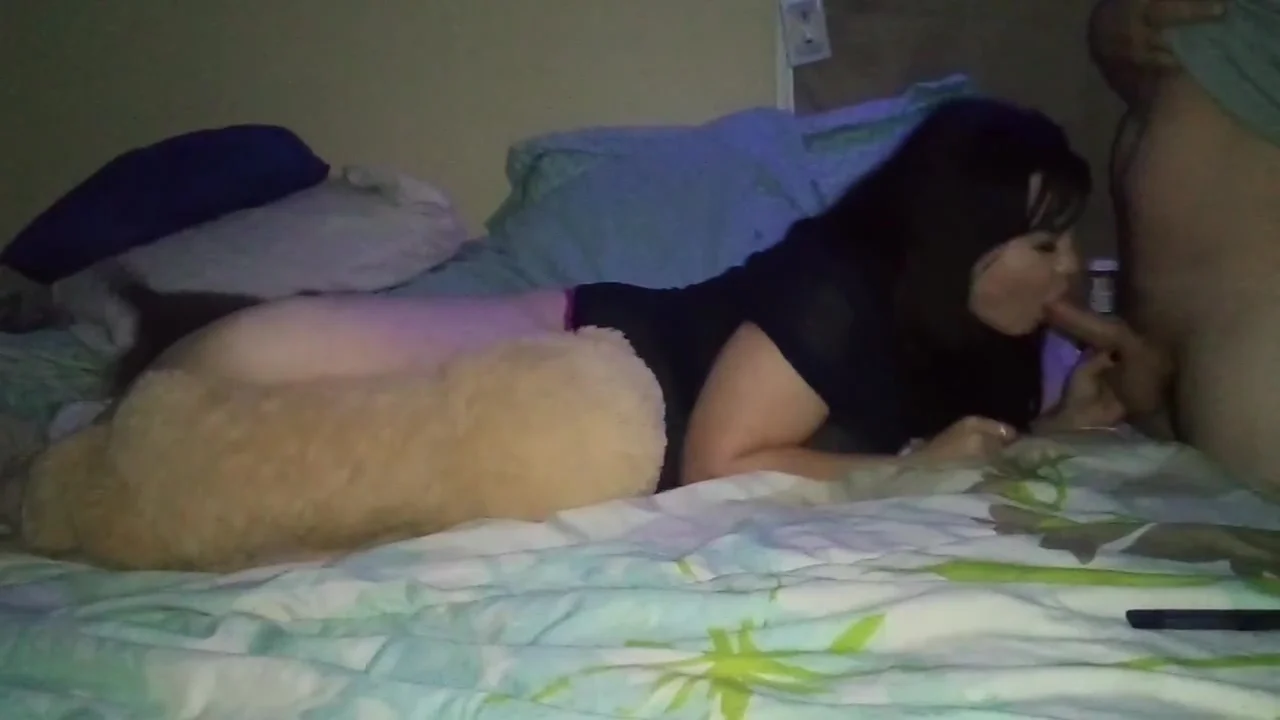 Step dad catches step daughter lily flower humping her teddy bear