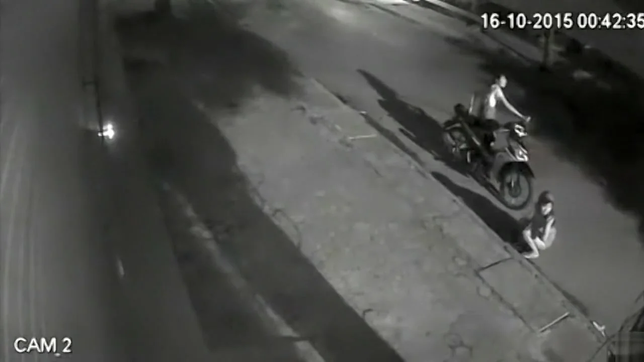 Scooter babes urinating in public
