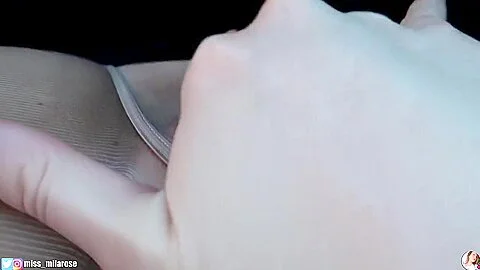 Pantyhose Car Masturbation With Shoe Play